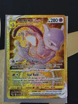 Pokemon Mewtwo VSTAR 086/078 Pokemon GO Gold Secret Rare Full Art Holo NM - Image 1