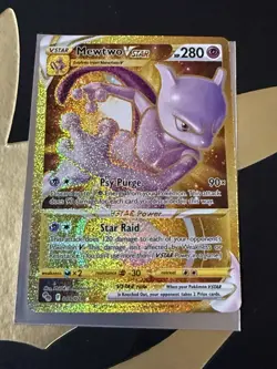 Pokemon Mewtwo VSTAR 086/078 Pokemon GO Gold Secret Rare Full Art Holo NM - Image 2