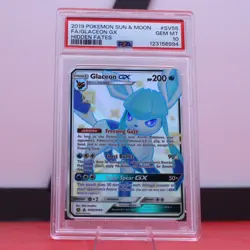 2019 Pokemon S&M Hidden Fates Full Art SV55 Glaceon GX PSA 10 - Image 1