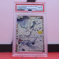 2021 Pokemon Celebrations Classic Collection Full Art 113 Reshiram PSA 8 - Image 1
