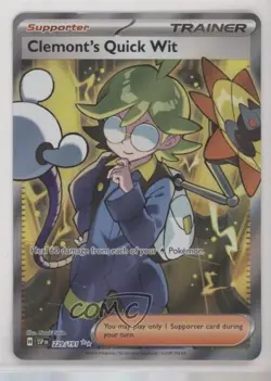 Clemont's Quick Wit Ultra Rare Pokemon SV08: Surging Sparks #229 - Image 1