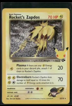 Rocket's Zapdos 15/132 Holo - Pokemon TCG Celebrations: Classic Collection - Image 1