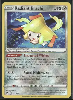 Radiant Jirachi 120/195 Holo - Pokemon TCG SWSH12: Silver Tempest - Image 1