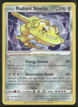 Radiant Steelix 124/196 Holo - Pokemon TCG SWSH11: Lost Origin - Image 1