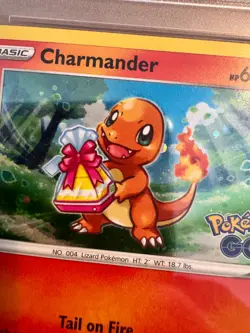 2022 Pokemon GO Charmander Sword & Shield 232 Cosmos Holo BLACK STAR Promo PSA 9 - Image 3