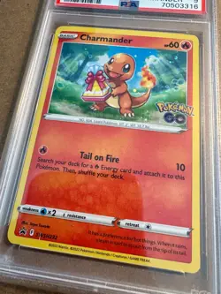2022 Pokemon GO Charmander Sword & Shield 232 Cosmos Holo BLACK STAR Promo PSA 9 - Image 4