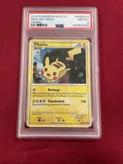 GRADED PSA 8 2010 Pokemon HG & SS Pikachu-Holo Promo #HGSS03 - Image 1