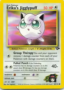 Erika's Jigglypuff 69/132 Gym Challenge Common LP Pokemon TCG - Image 1
