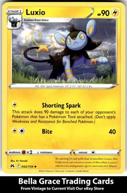 Luxio (42) #042/159 Crown Zenith Pokemon Uncommon Regular - Image 1