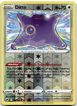 Ditto 107/159 Holo Rare Crown Zenith Pokemon Holo Near Mint - Image 1