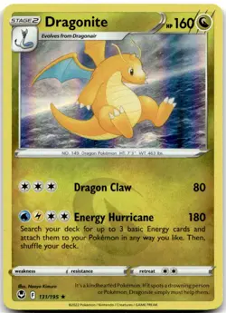 Dragonite 131/195 Holo Rare Silver Tempest Pokemon Holo Near Mint - Image 1