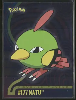 Natu #177 Silver Foil Blue Logo - Pokemon Topps TV Animation - Image 1