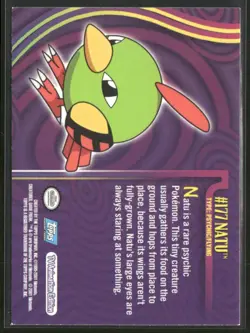 Natu #177 Silver Foil Blue Logo - Pokemon Topps TV Animation - Image 2