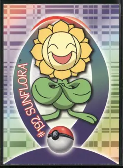 Sunflora #192 36 of 62 - Pokemon Topps Sticker Johto TV Animation Blue Logo - Image 1