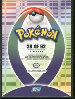 Marill #183 28 of 62 - Pokemon Topps Sticker Johto TV Animation Blue Logo - Image 2