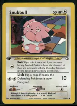 Snubbull 74/111 1st Edition - Pokemon TCG Neo Genesis - Image 1