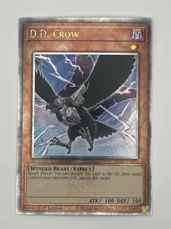 Yugioh D.D. Crow RA02-EN002 Quarter Century Secret Rare 1st Ed NM/MT - Image 1