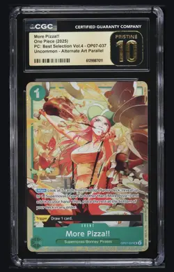 2024 ONE PIECE MORE PIZZA!! OP07-037 CGC 10 PRISTINE B PT - Image 1