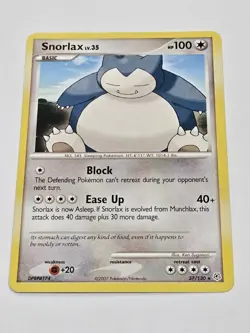 Snorlax 37/130 MP Non Holo Rare 2007 Pokemon Card! - Image 1