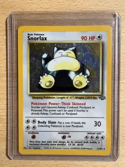 1999 POKEMON CLASSIC JUNGLE SNORLAX RARE HOLO FOIL CARD/64 #11 WOTC - Image 1