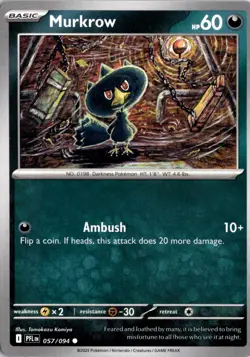 Murkrow 057/094 ME02: Phantasmal Flames Pokemon Card TCG - Image 1
