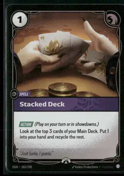 Stacked Deck 183/298 Foil - RiftBound TCG Organized Play Promotional Card 2025 N - Image 1