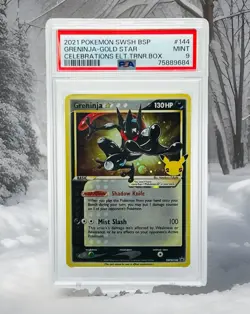 📈⭐📈2021 POKEMON SWSH BLACK STAR PROMO-ENG #144 GRENINJA-GOLD STAR PSA 9📈⭐📈 - Image 1