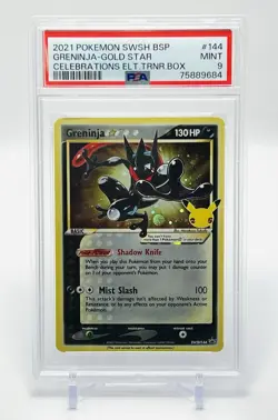 📈⭐📈2021 POKEMON SWSH BLACK STAR PROMO-ENG #144 GRENINJA-GOLD STAR PSA 9📈⭐📈 - Image 4