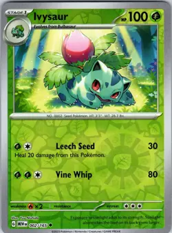 Ivysaur - 002/165 SV: Scarlet & Violet 151 Pokemon NM/LP Reverse Holo - Image 1