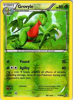 Grovyle 7/160 XY - Primal Clash Pokemon LP Reverse Holo - Image 1