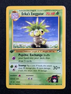 Erika's Exeggutor 44/132 Gym Heroes Pokemon NM 1st Edition - Image 1