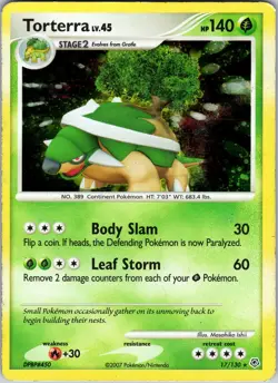 Torterra 17/130 Diamond and Pearl Pokemon DMG Holo - Image 1