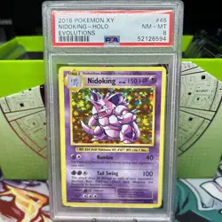 2016 Pokemon Nidoking Holo 45/108 XY Evolutions PSA 8 - Image 1