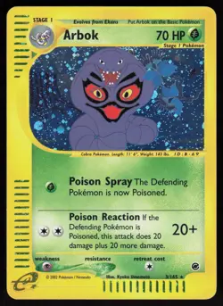 Pokemon Arbok 3/165 Expedition Base Set Holo Rare Lightly Played - Image 1