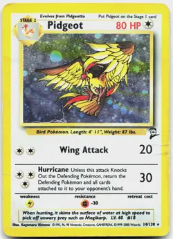 Pidgeot 14/130 Holo Rare Base Set 2 Pokemon Damaged - Image 1