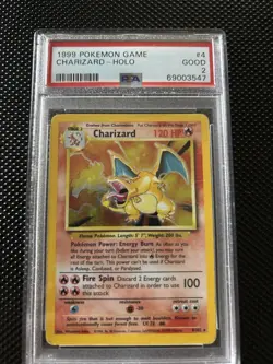 Charizard Base Set Holo 4/102 PSA 2 Graded English 1999 Pokemon TCG - Image 1