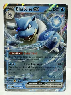 BLASTOISE EX 009/165 DOUBLE RARE 151 POKEMON NM - Image 1