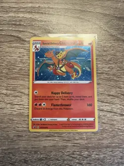 Pokemon TCG Special Delivery Charizard SWSH075 Holo - Near Mint - Image 1