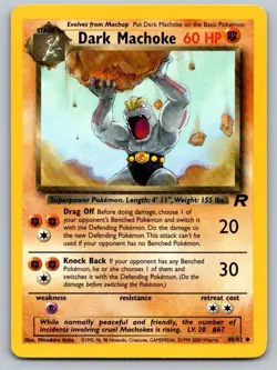Dark Machoke 40/82 Uncommon Team Rocket Pokemon Unlimited Lightly Played - Image 1