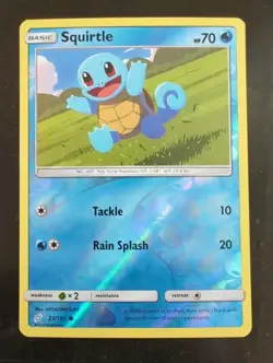 💥💧 Pokemon TCG Squirtle 23 Team Up Reverse Holo 23/181 NM/LP Foil Rare Water - Image 1