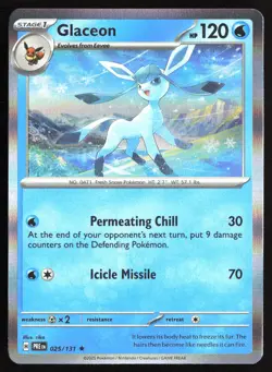 Pokemon TCG - Glaceon Holo SV: Prismatic Evolutions 025/131 NM - Image 1