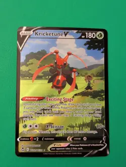 Pokemon TCG Kricketune V TG12/TG30 Silver Tempest NM - Image 1