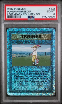 2002 POKEMON LEGENDARY COLLECTION #102 POKEMON BREEDER-REVERSE FOIL PSA 6 - Image 1