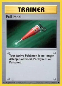 1x Full Heal - 82/102 - Uncommon - Shadowless Edition Heavily Played Pokemon G1 - Image 1