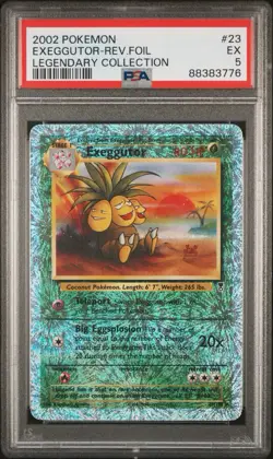2002 POKEMON LEGENDARY COLLECTION #23 EXEGGUTOR-REVERSE FOIL PSA 5 - Image 1