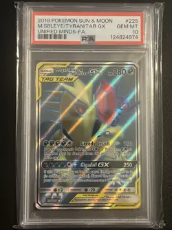 2019 Mega Sableye & Tyranitar Gx 225/236 Unified Minds PSA 10 - Image 1