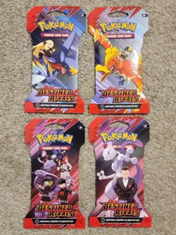 4x Pokemon Destined Rivals Sleeved Booster Packs (Complete Art Set) New Sealed - Image 1