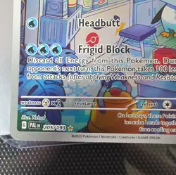 Pokemon TCG Eiscue 205/193 SV02 Paldea Evolved Illustration Rare Full Art Holo - Image 2