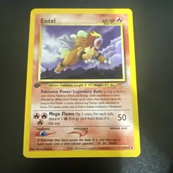 LP/NM Entei 1st Edition 17/64 Neo Revelation Base Non Holo Original Pokemon WotC - Image 1