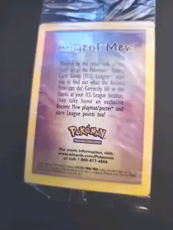 1999-00 SEALED Ancient Mew Pokemon New Movie Promo Double Holo Foil Rare Card - Image 5